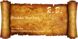 Radda Dorisz névjegykártya